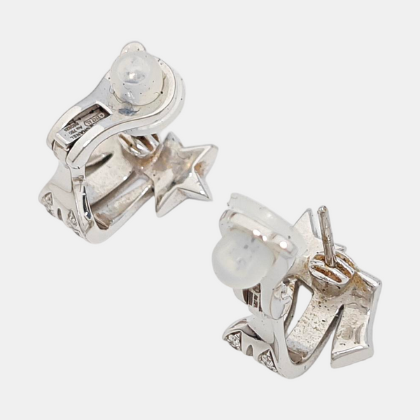 COMÈTE 18k White Gold Silver Clip On Earrings