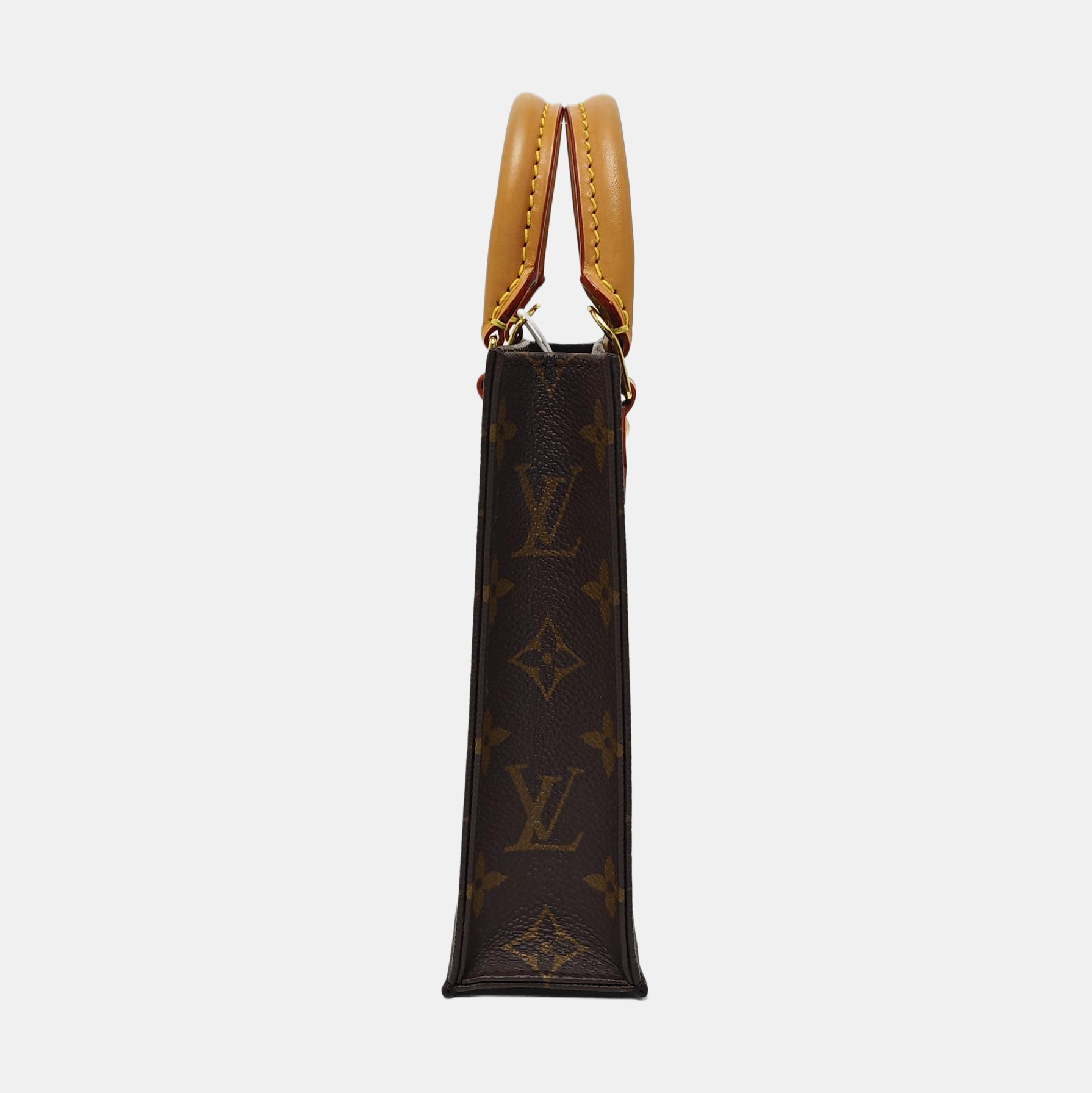 SAC PLAT Mini Monogram Coated Canvas Brown