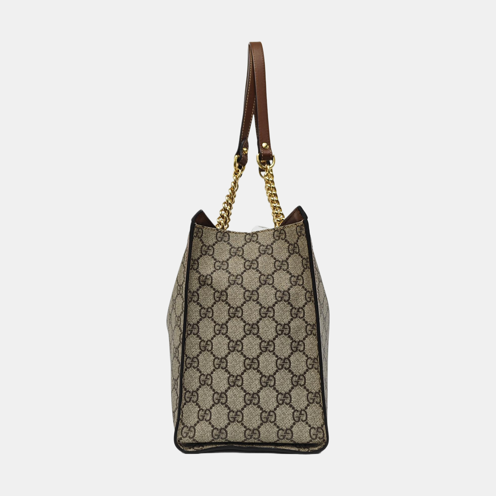 Padlock Medium Monogram Coated Canvas Beige