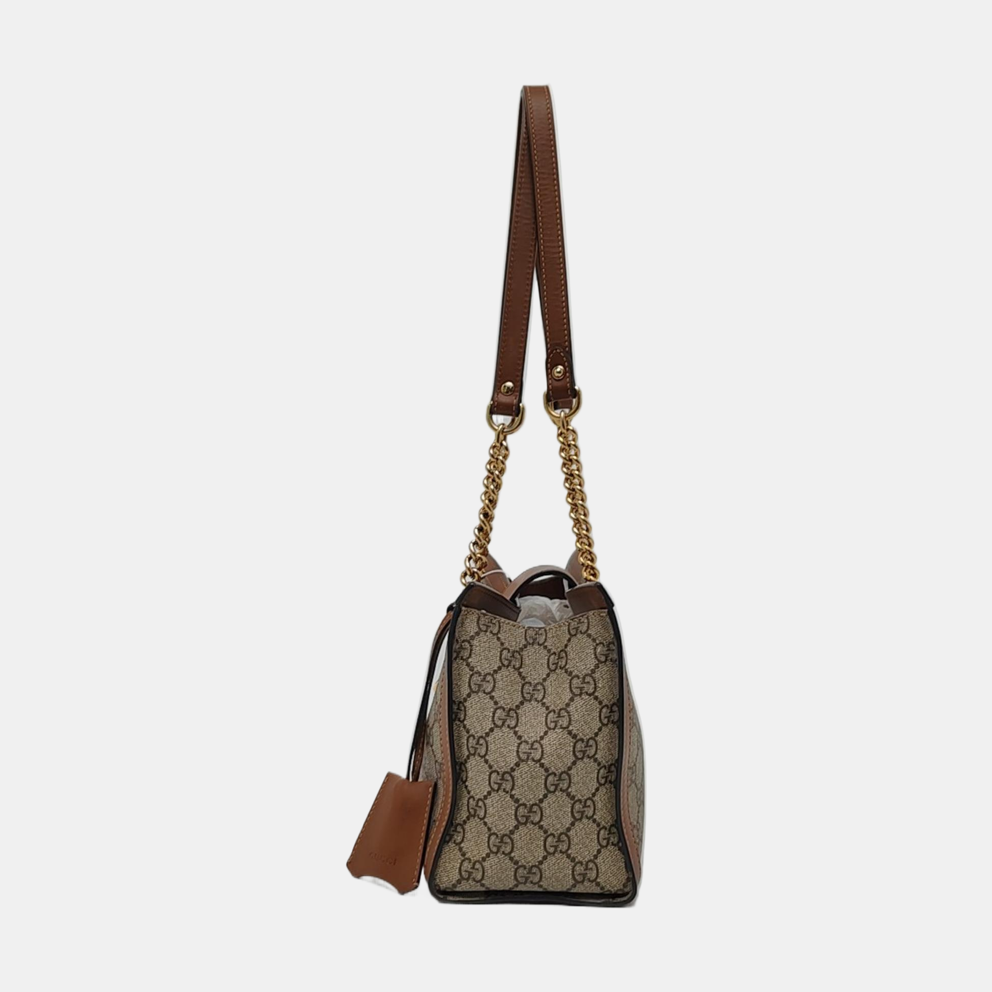 Padlock Small Monogram Coated Canvas Beige