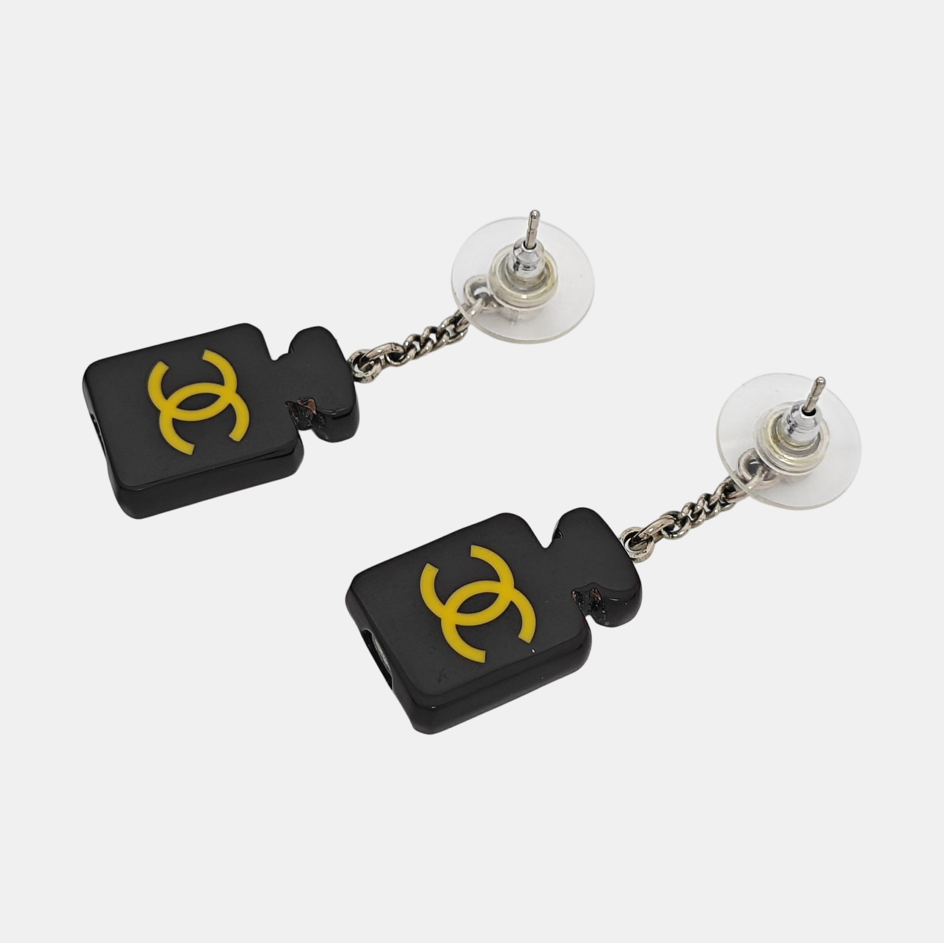 Metal Black Stud Earrings