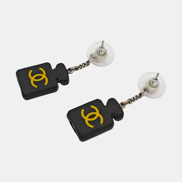 Metal Black Stud Earrings