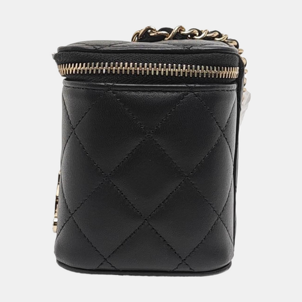 Authenticated pre-owned  VANITY CASE Small Quilted Lambskin Black - Crossbody Bag at Looply