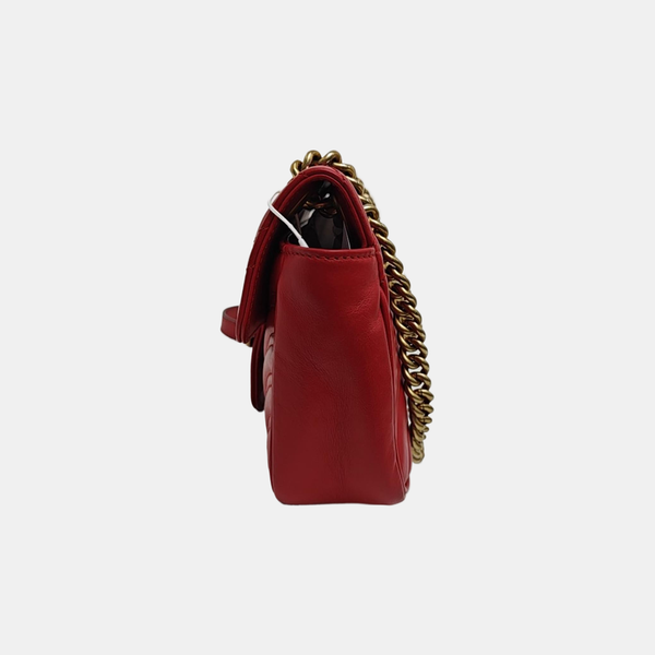 GG Marmont Small Quilted Calfskin Red