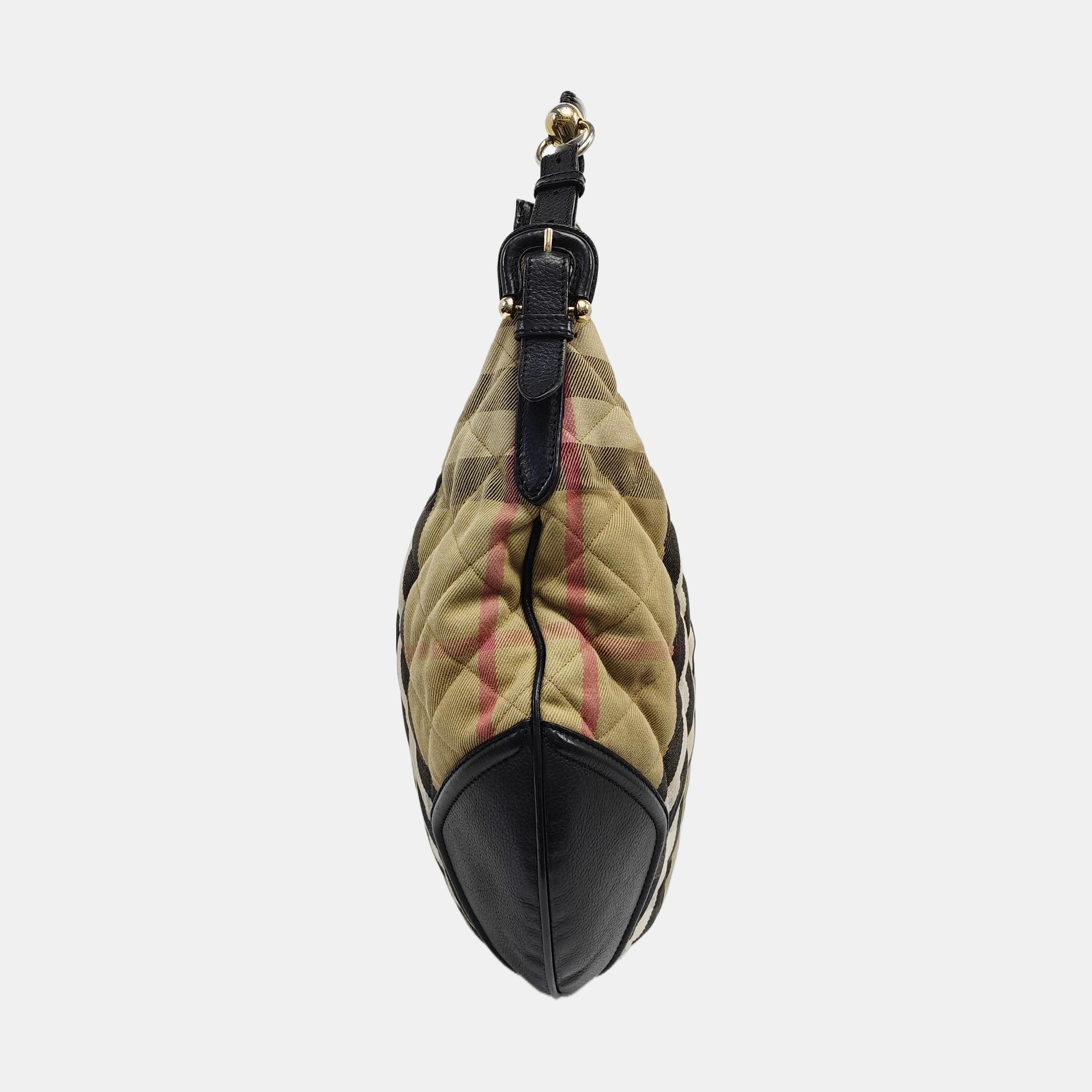 Quilted Canvas Top Handle Bag Beige