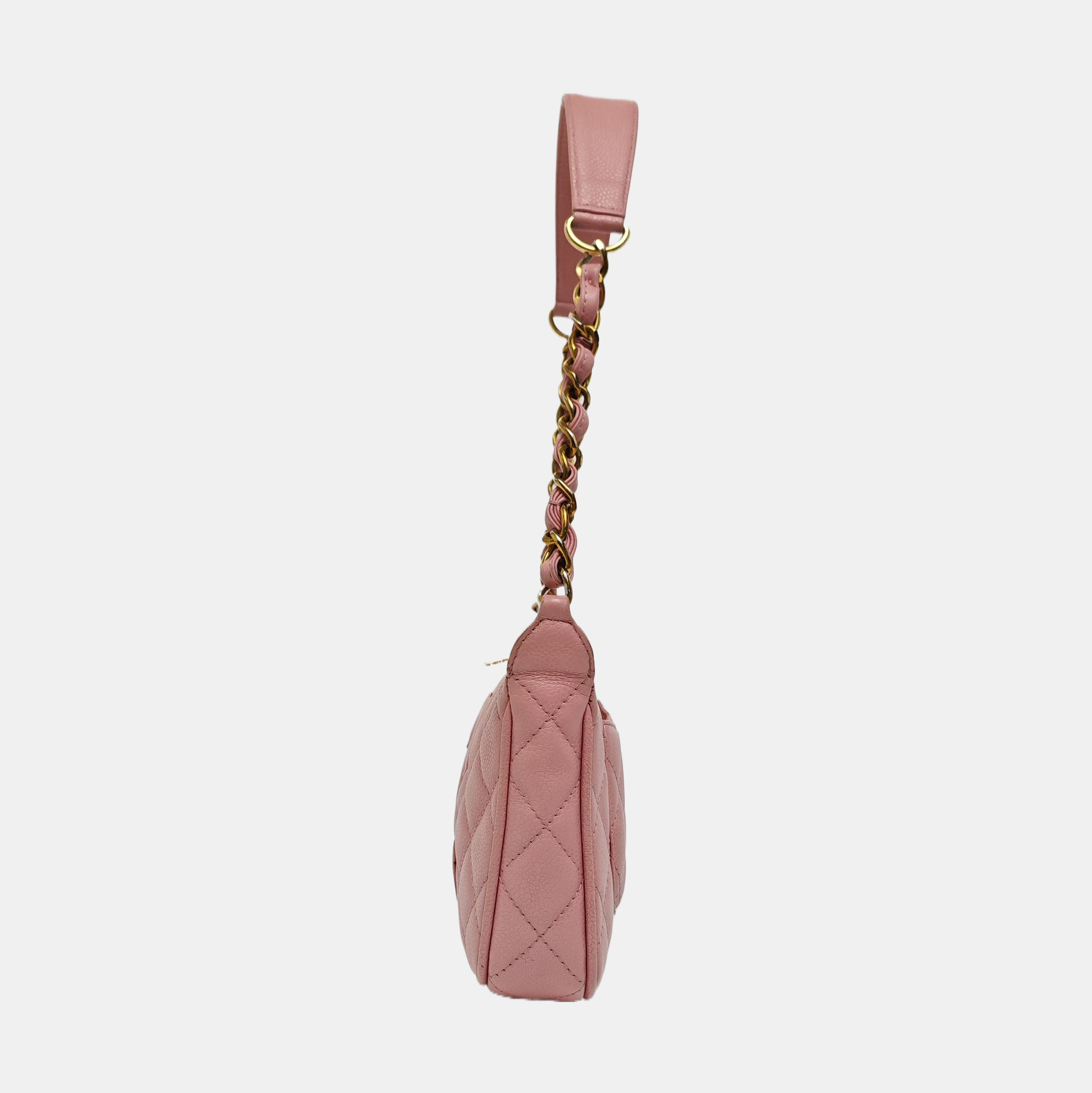 Quilted Grained Calfskin Top Handle Bag Pink