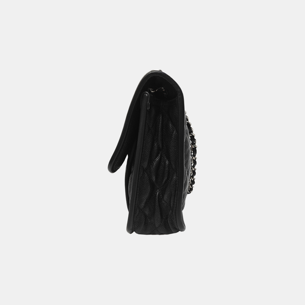 CLASSIC FLAP Jumbo Quilted Grained Calfskin Black
