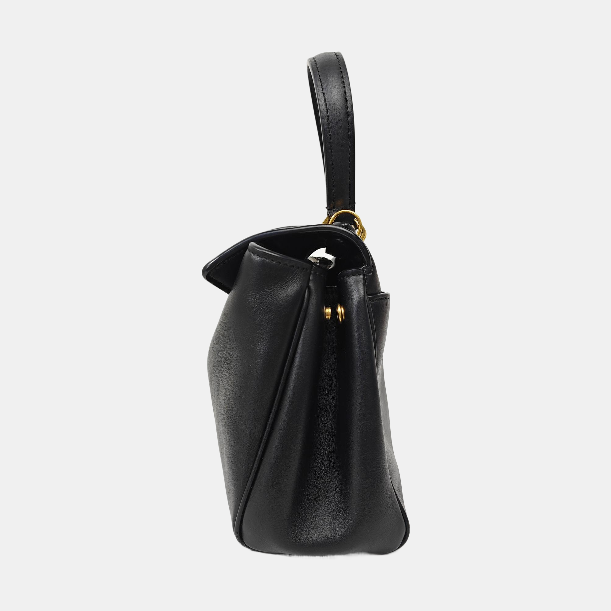 Calfskin Shoulder Bag Mini Black