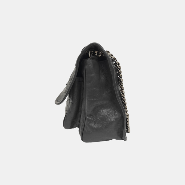 NIKI Medium Chevron Calfskin Gray