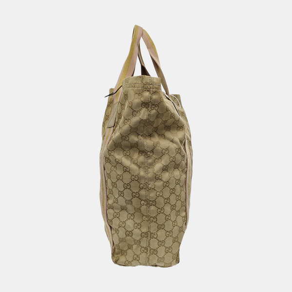 Monogram Canvas Tote Bag Beige