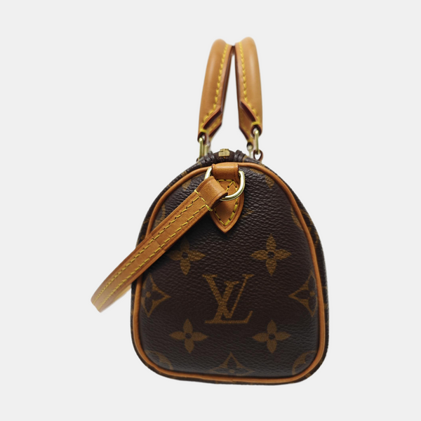 SPEEDY Nano Monogram Coated Canvas Brown