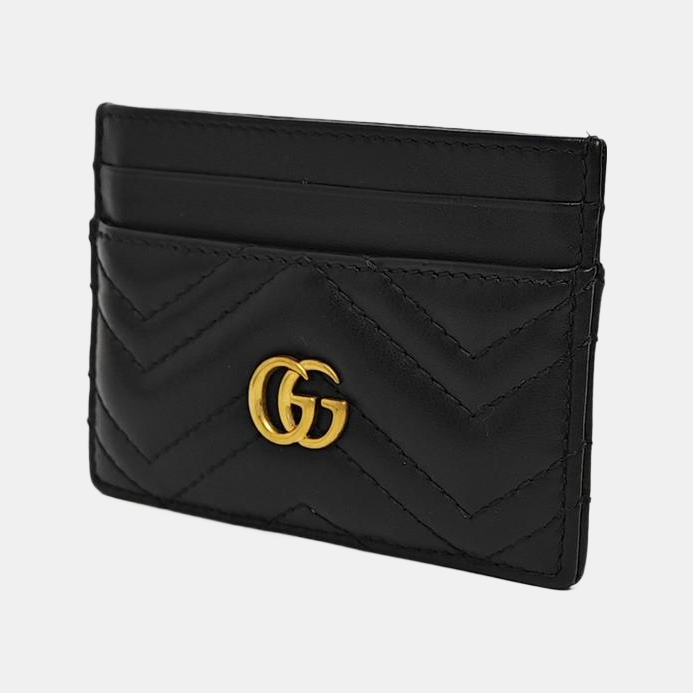 Authenticated pre-owned  GG Marmont Quilted Calfskin Black Card Holder - Card Holder at Looply