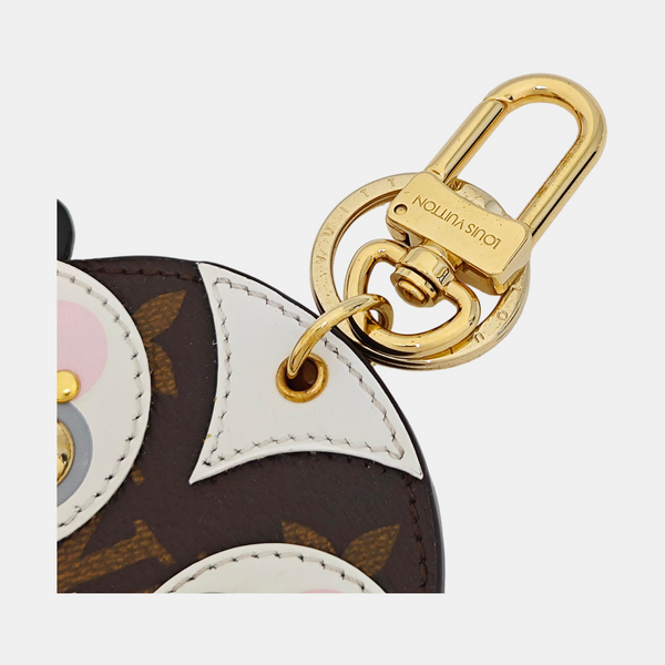 Coated Canvas Bag Charm Brown