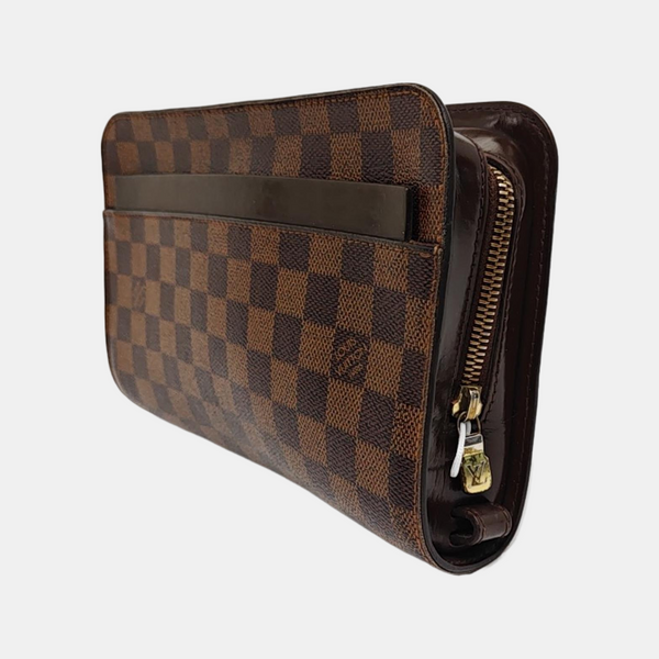 SAINT LOUIS Damier Ebene Coated Canvas Brown