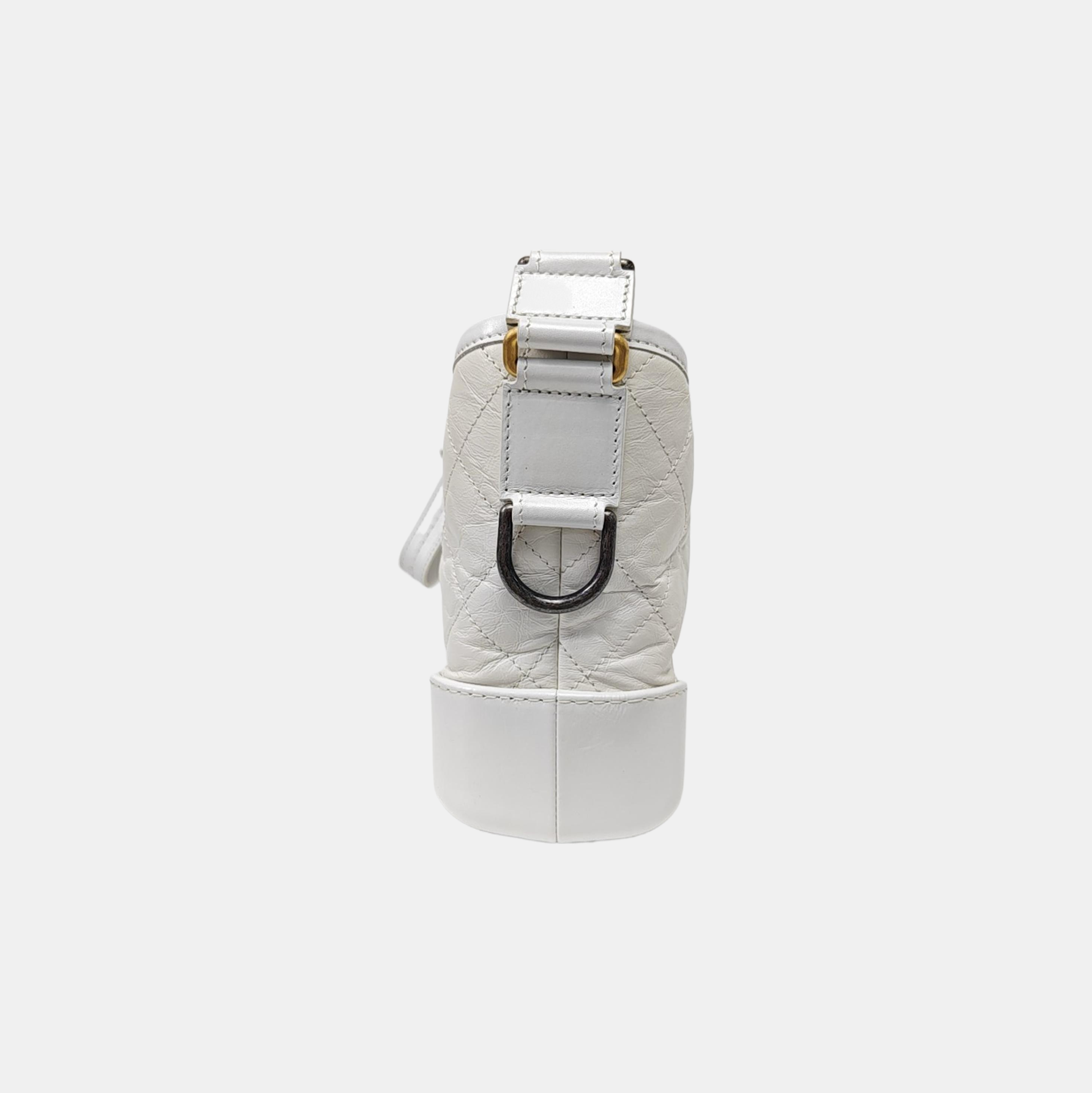 GABRIELLE Becerro Vintage Acolchado Pequeño Blanco