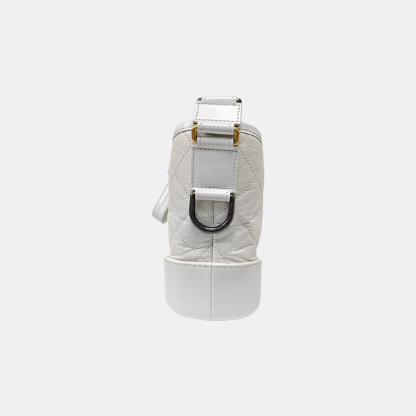 GABRIELLE Becerro Vintage Acolchado Pequeño Blanco