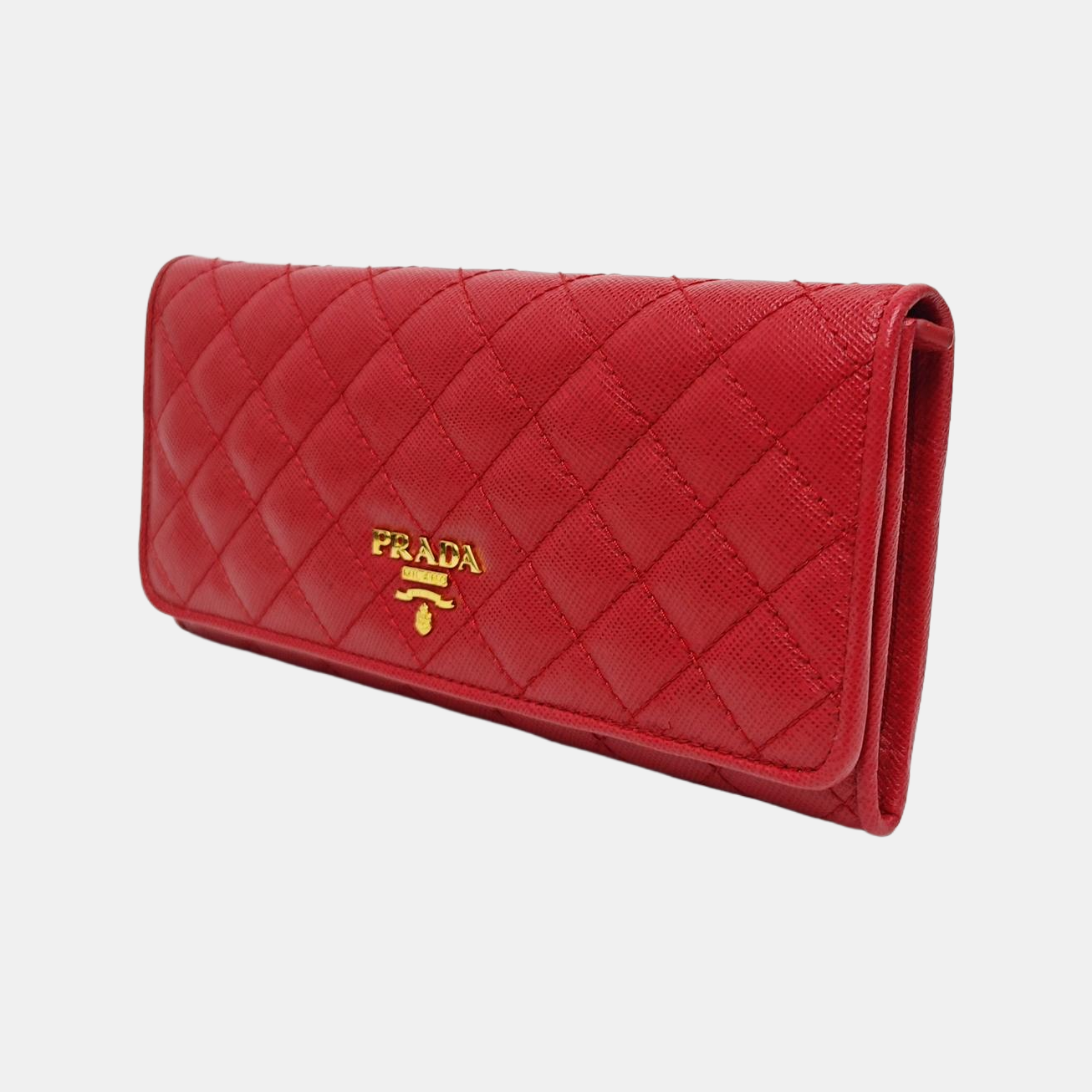 Quilted Calfskin Wallet Red
