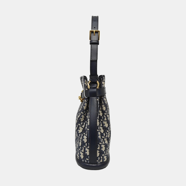 C'est Dior Medium Oblique Canvas Blue