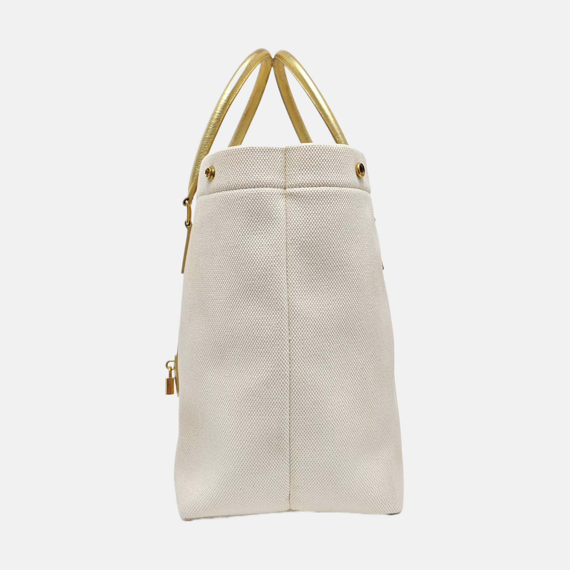 Authenticated pre-owned  CABAS CELINE Fabric White - Top Handle Bag at Looply