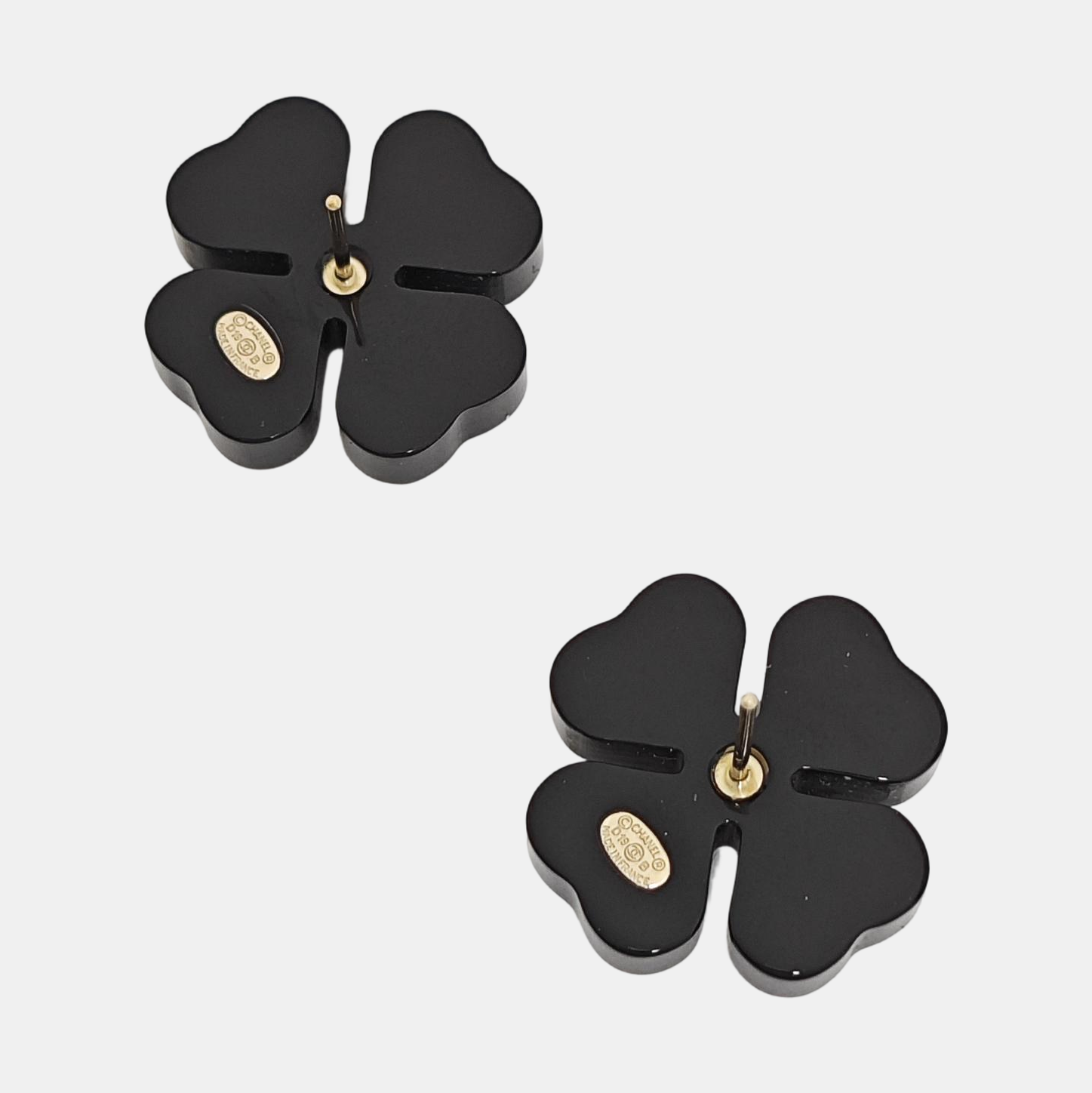 Synthetic Material Black Stud Earrings