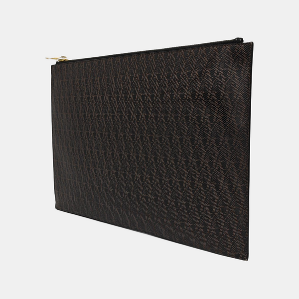 Coated Canvas Clutch Black