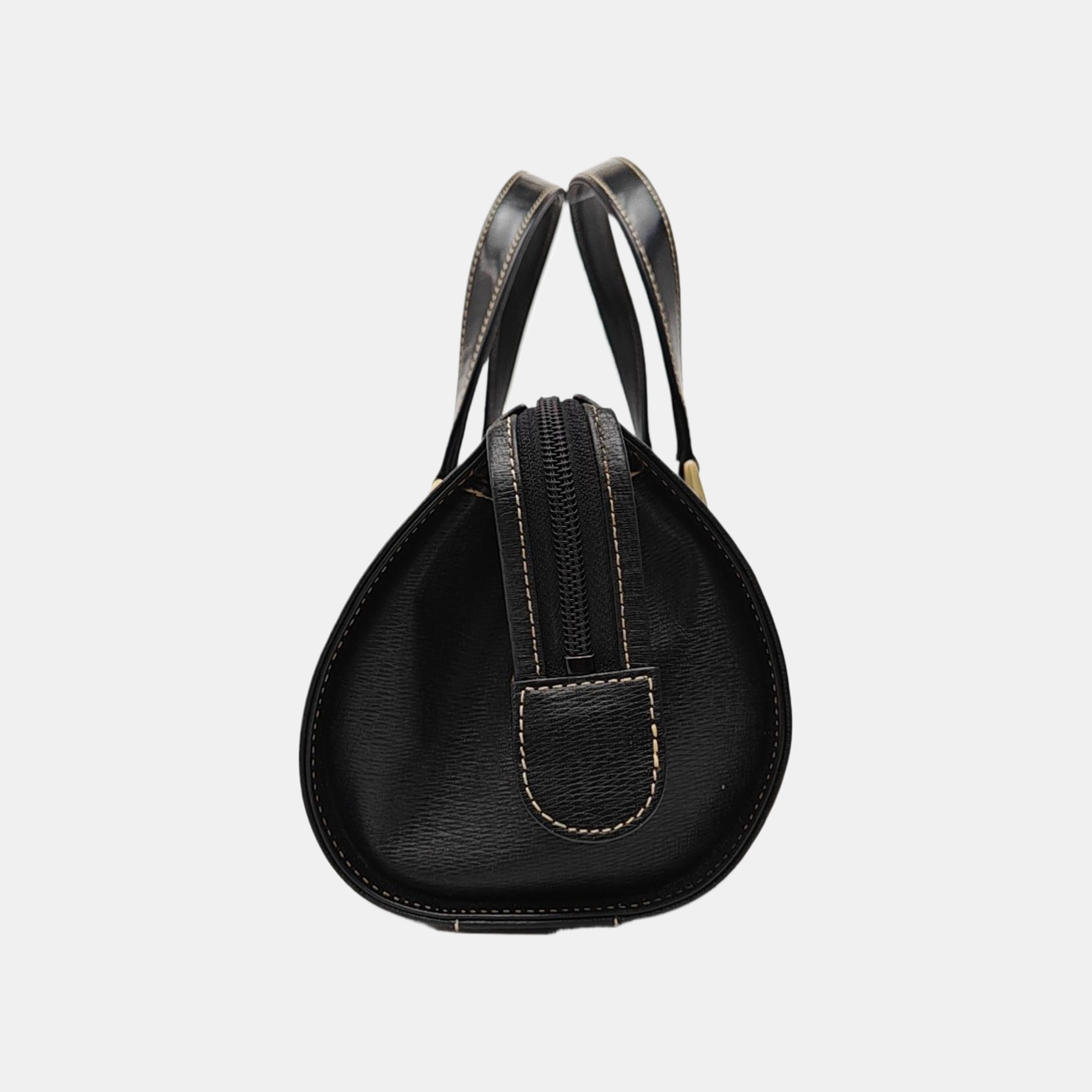 Calfskin Top Handle Bag Black