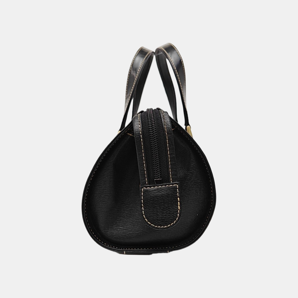 Calfskin Top Handle Bag Black
