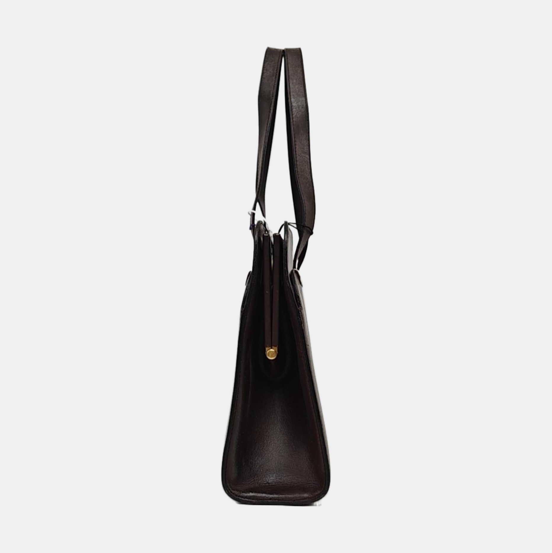 Calfskin Top Handle Bag Brown