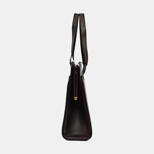 Calfskin Top Handle Bag Brown