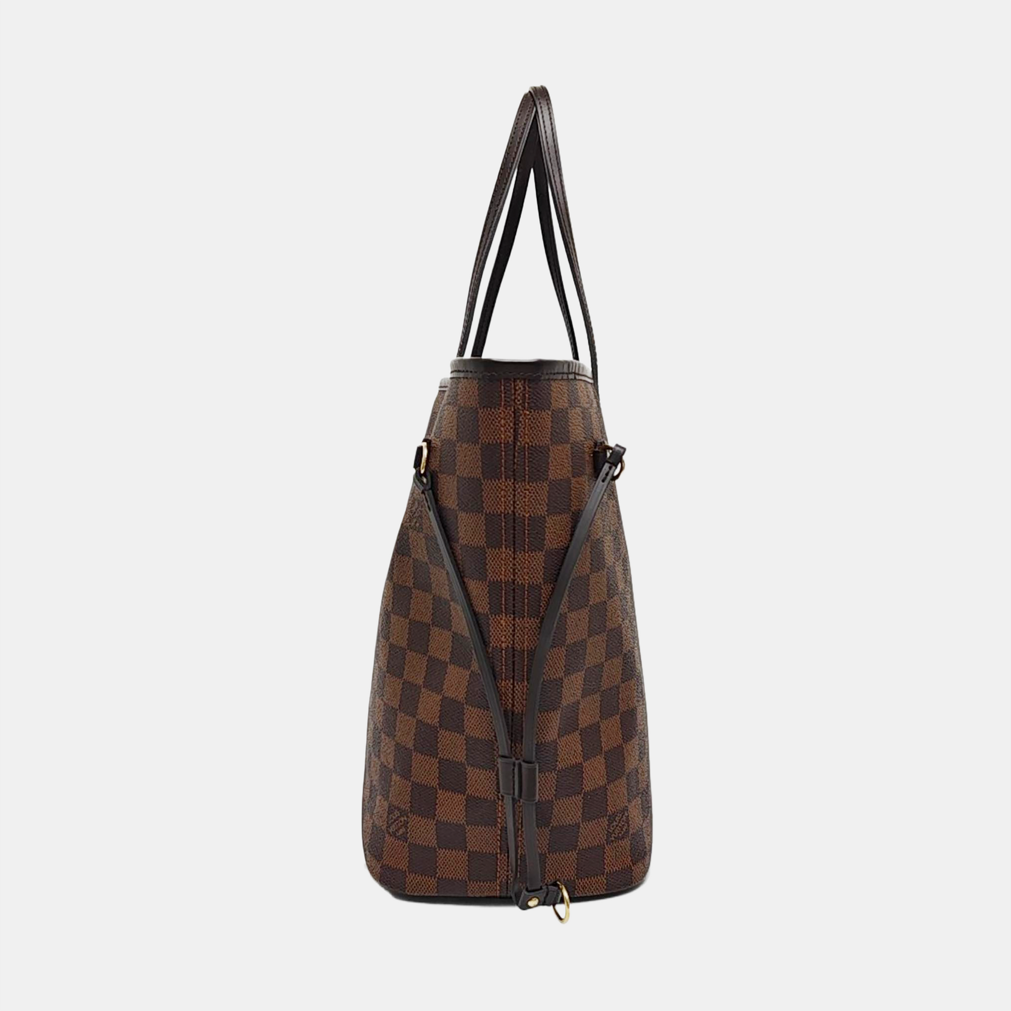 NEVERFULL MM Damier Ebene Coated Canvas Brown
