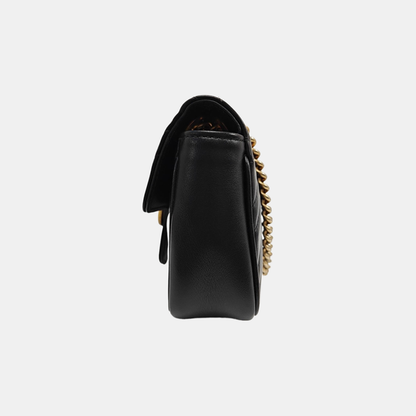 GG Marmont Small Quilted Calfskin Black