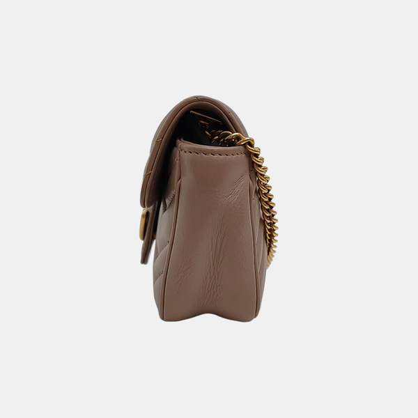 GG Marmont Mini Quilted Calfskin Beige