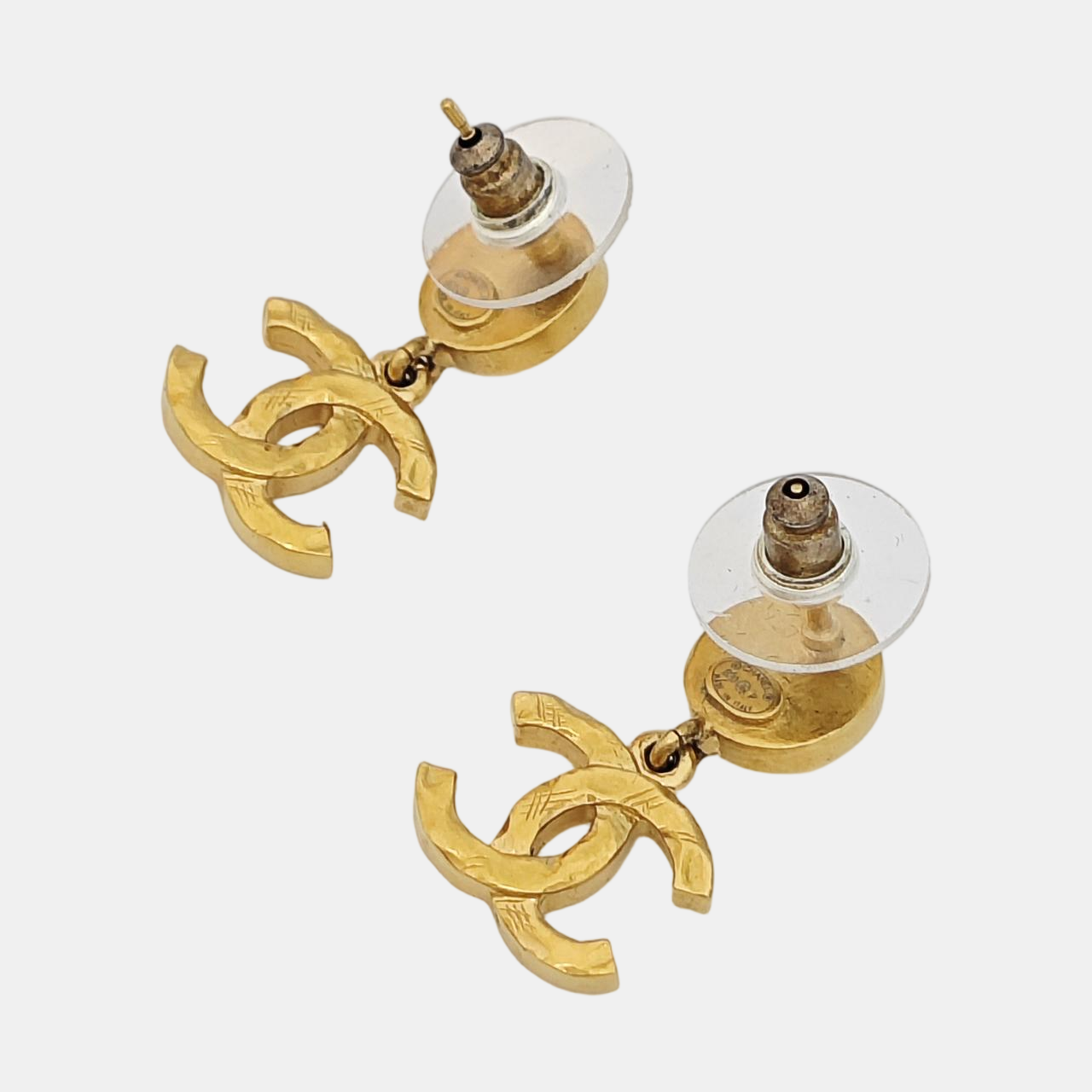 CC Logo Metal Gold Earrings