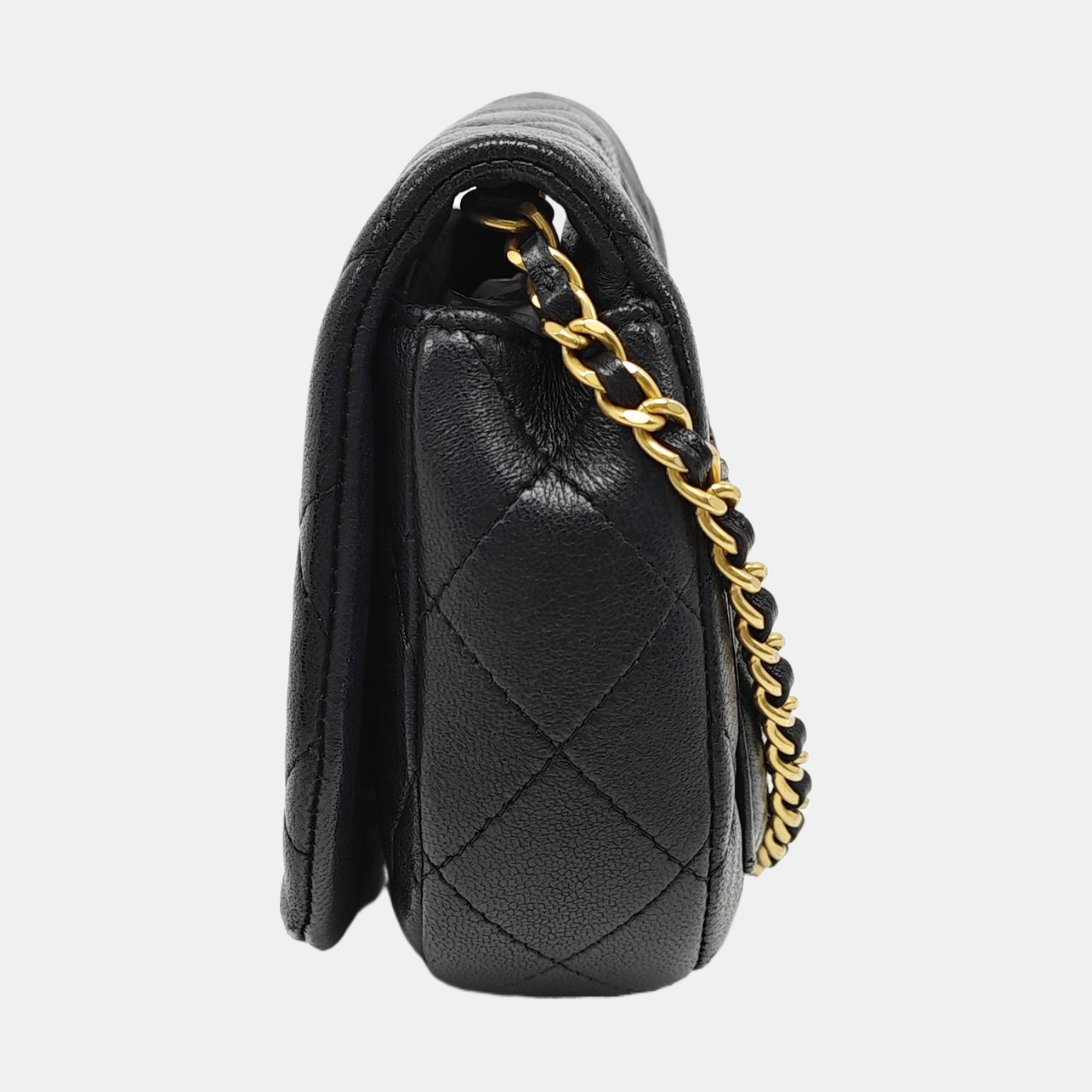 Quilted Lambskin Shoulder Bag Black