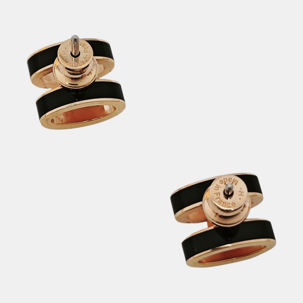 Pop H Metal Rose Gold Stud Earrings