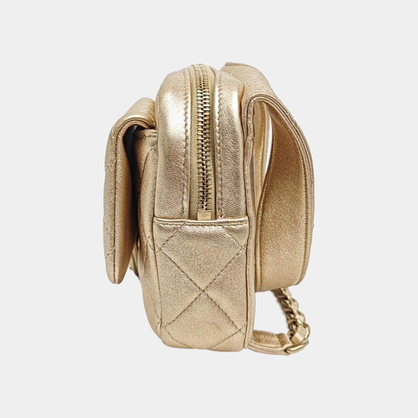 Quilted Lambskin Backpack Beige
