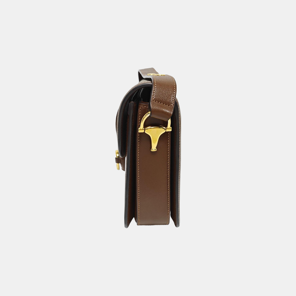 Horsebit 1955 Medium Monogram Coated Canvas Beige