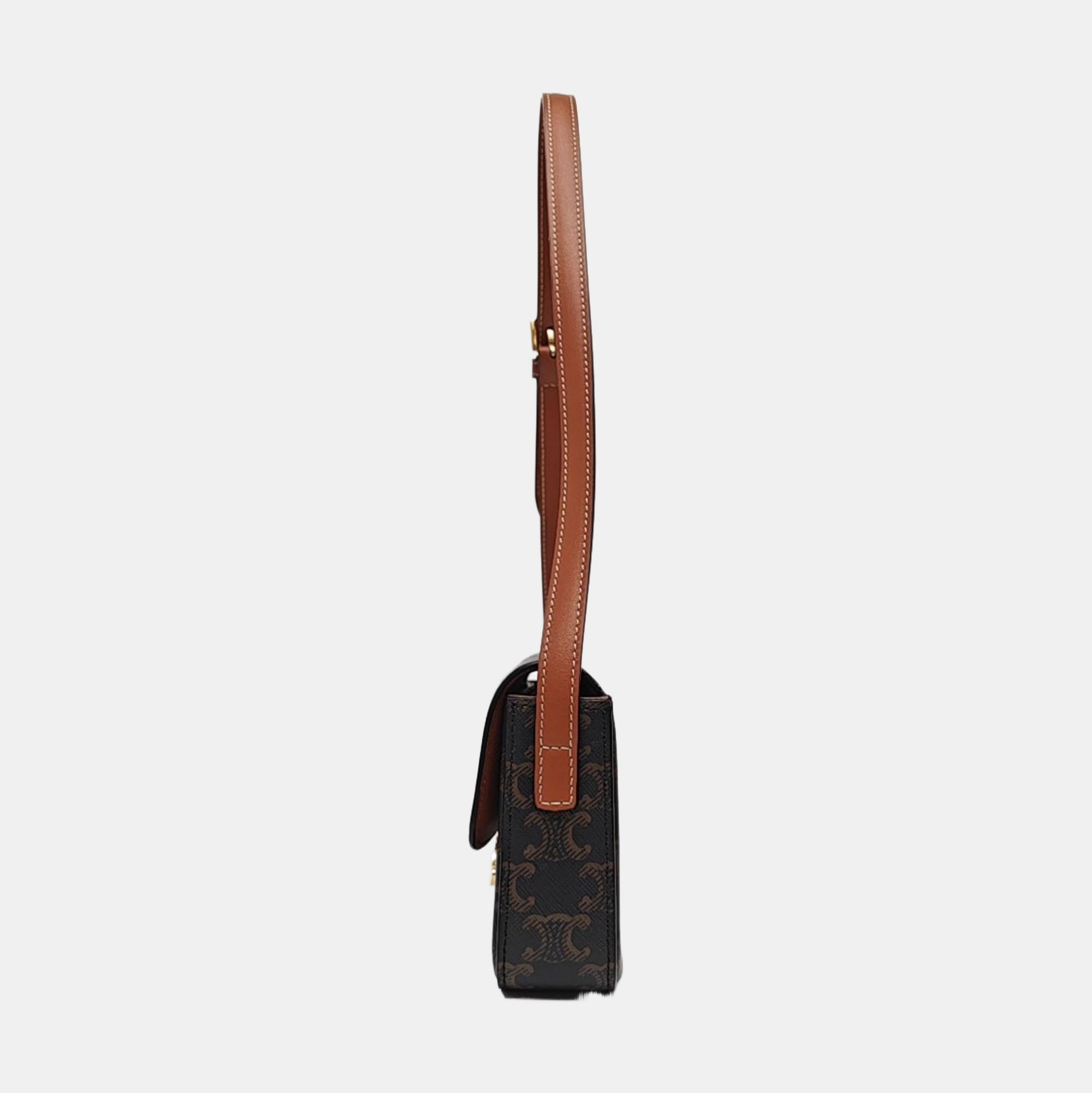 TRIOMPHE Small Coated Canvas Brown