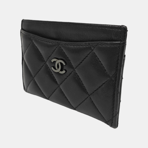 CLASSIC FLAP Quilted Lambskin Black Card Holder