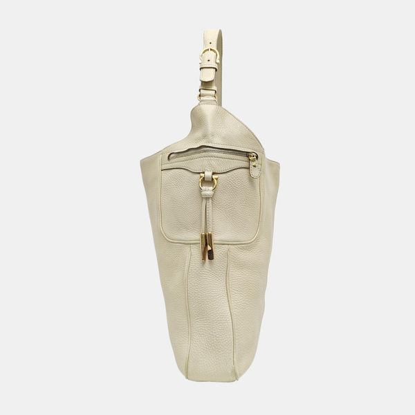 Leather Shoulder Bag White