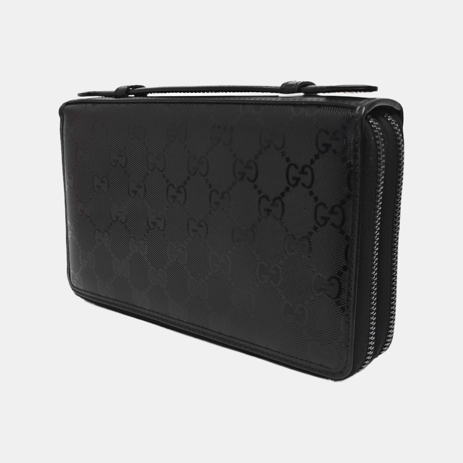 Monogram Coated Canvas Clutch Black