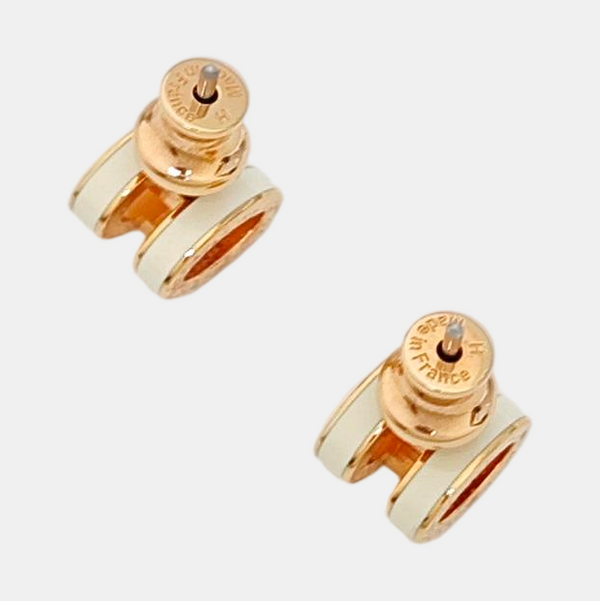 Pop H Metal Rose Gold Stud Earrings