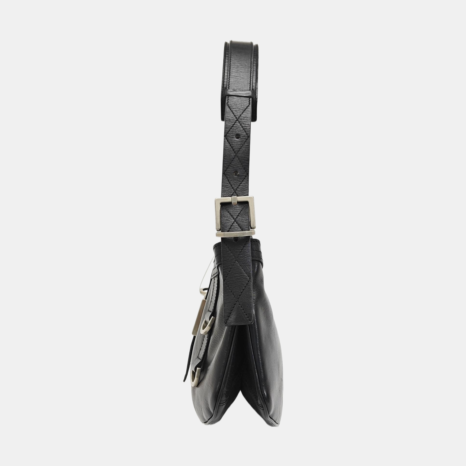 Calfskin Top Handle Bag Black