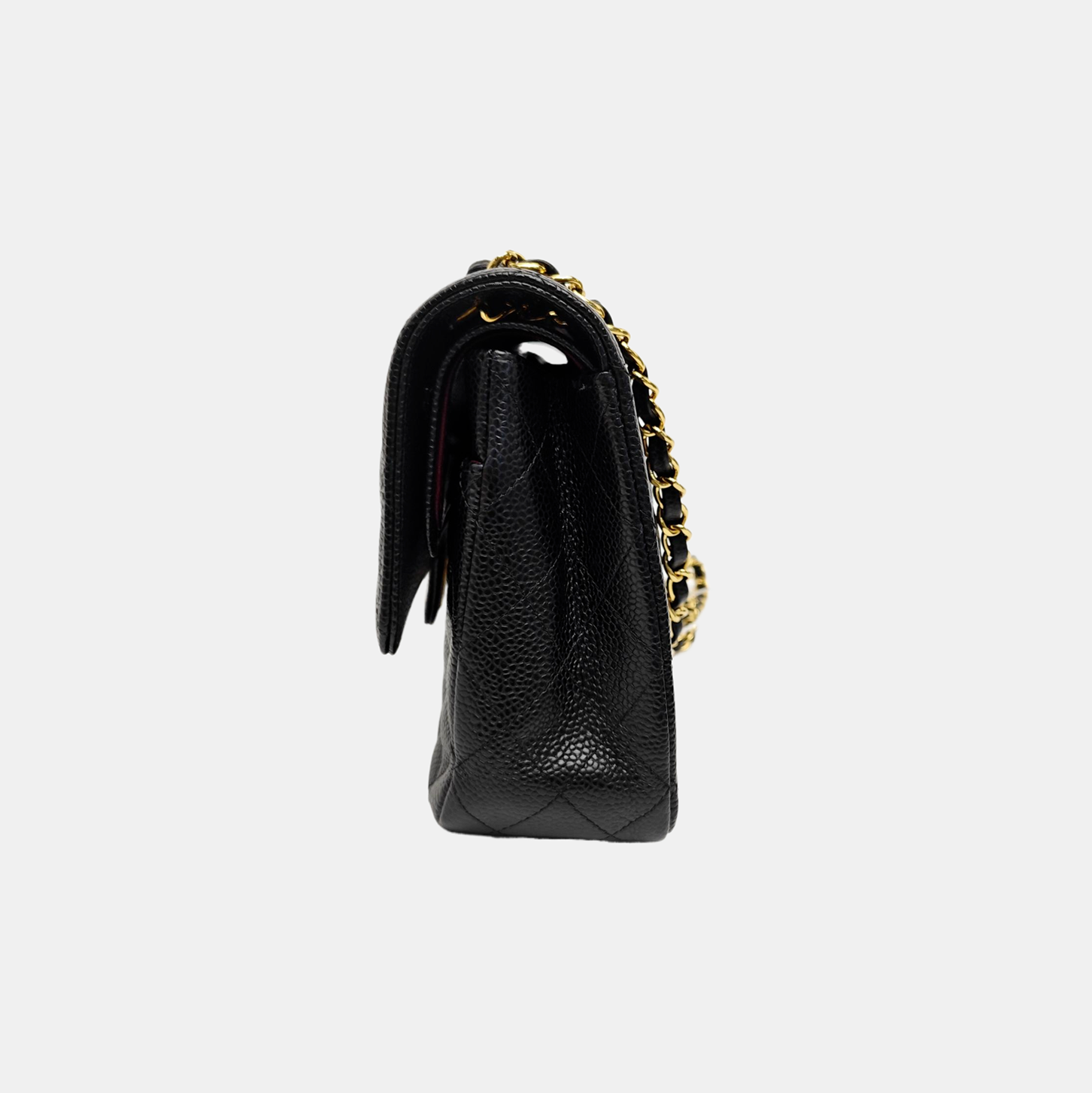 CLASSIC FLAP Medium Quilted Grained Calfskin Black