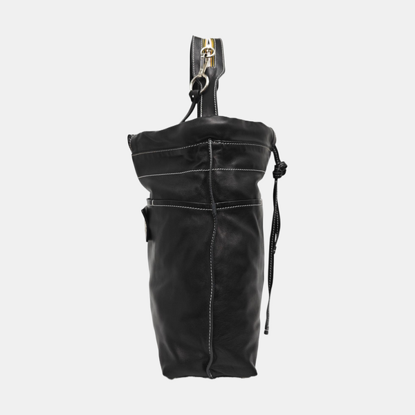 Lambskin Top Handle Bag Black