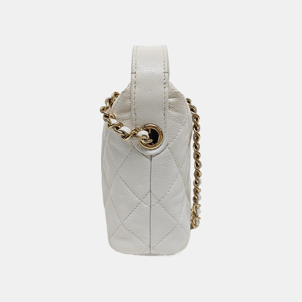 Quilted Grained Calfskin White
