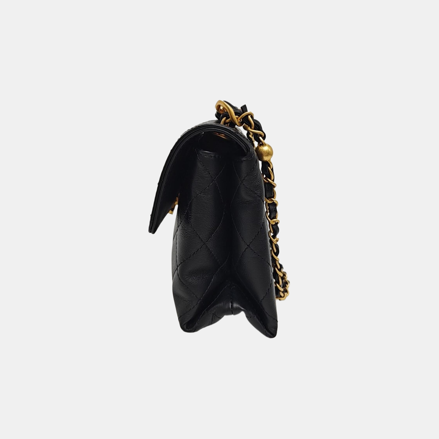 KELLY Small Quilted Calfskin Black