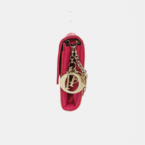 Lady Dior Cannage Piel de Charol Roja