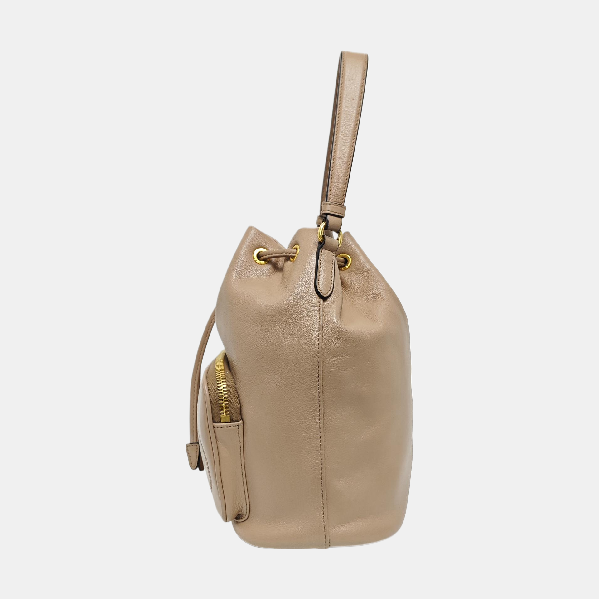 Calfskin Bucket Bag Beige