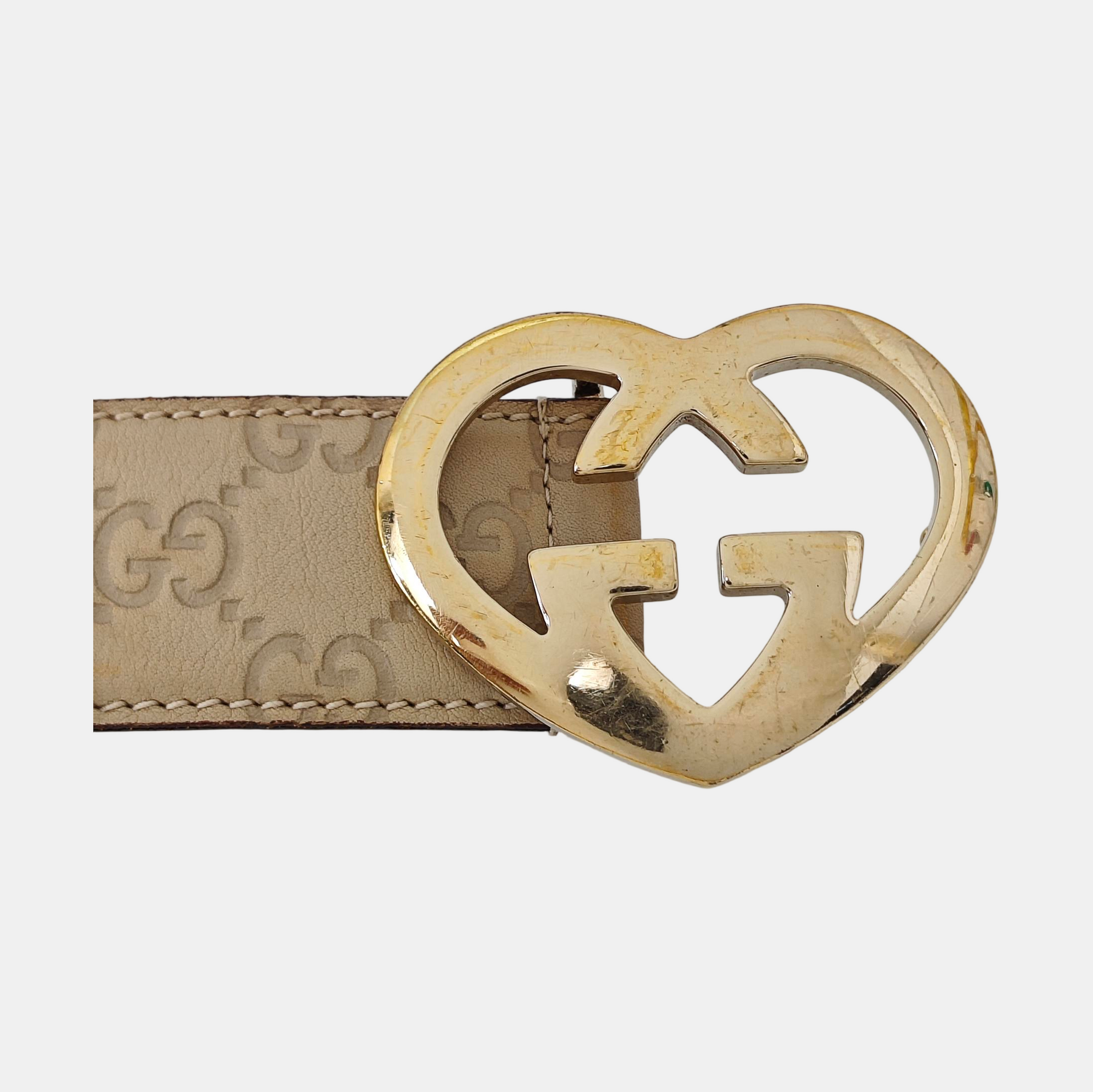 Leather Belt Beige